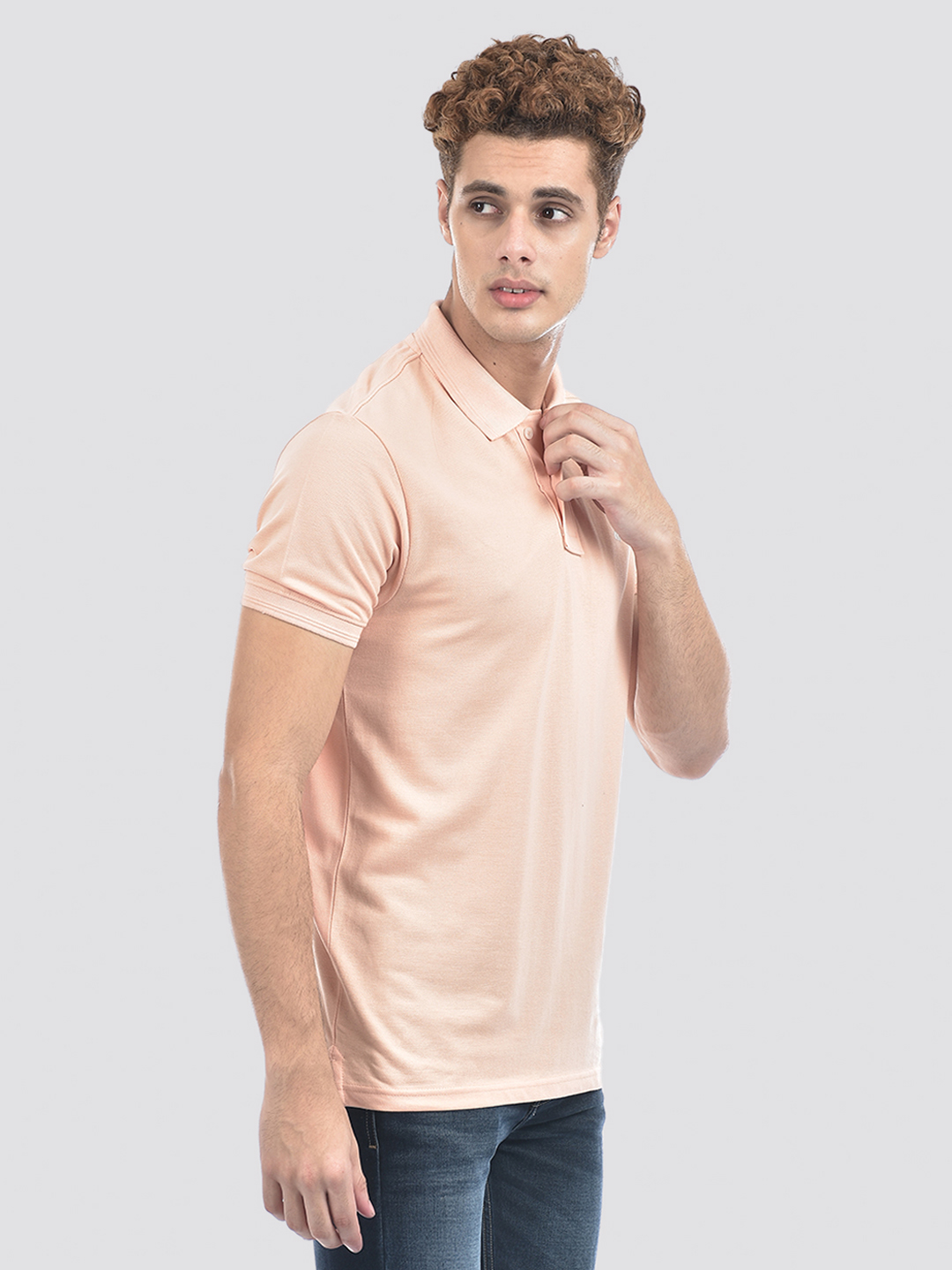 Numero Uno Men Peach Polo T-Shirt